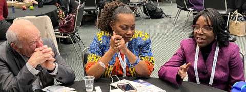 Partners discuss strategy at a public health conference